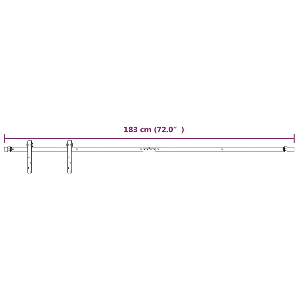 Ophangset voor minischuifdeur 183 cm koolstofstaal wit is nu te koop bij PeponiXL, paradijselijk wonen!