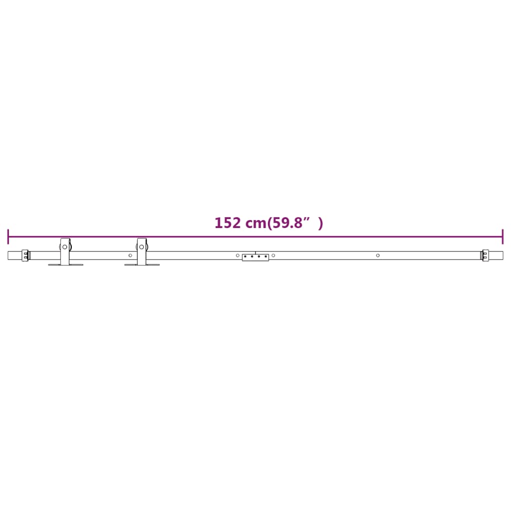 Ophangset voor minischuifdeur 152 cm koolstofstaal wit is nu te koop bij PeponiXL, paradijselijk wonen!