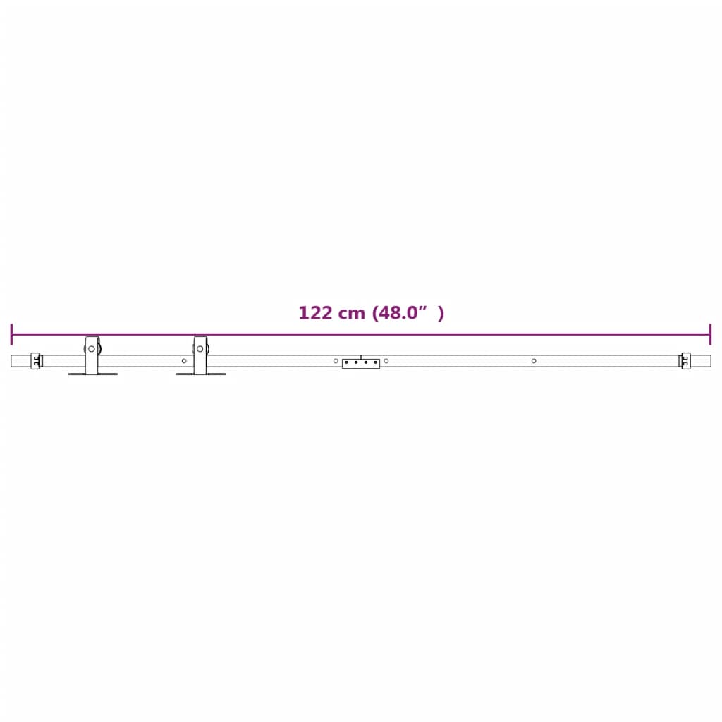 Ophangset voor minischuifdeur 122 cm koolstofstaal wit is nu te koop bij PeponiXL, paradijselijk wonen!
