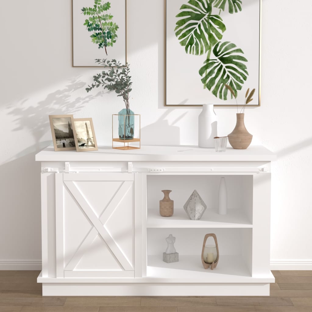 Ophangset voor minischuifdeur 122 cm koolstofstaal wit is nu te koop bij PeponiXL, paradijselijk wonen!