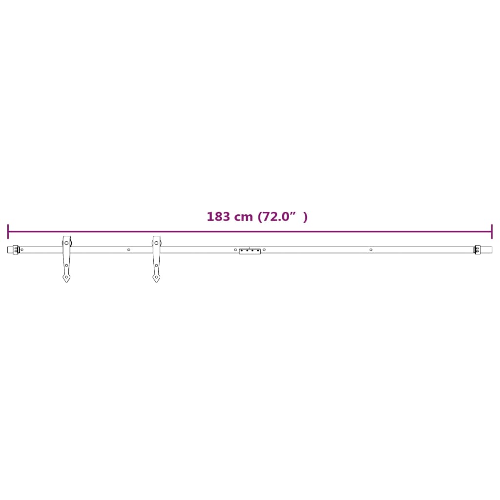 Ophangset voor minischuifdeur 183 cm koolstofstaal wit is nu te koop bij PeponiXL, paradijselijk wonen!