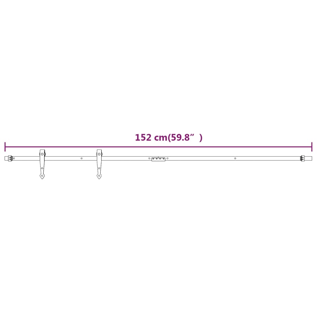 Ophangset voor minischuifdeur 152 cm koolstofstaal wit is nu te koop bij PeponiXL, paradijselijk wonen!