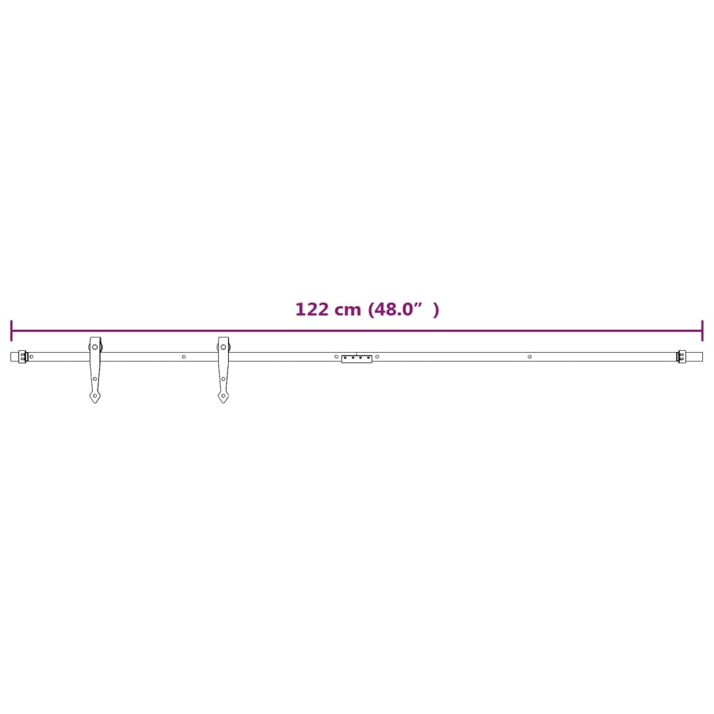 Ophangset voor minischuifdeur 122 cm koolstofstaal wit is nu te koop bij PeponiXL, paradijselijk wonen!