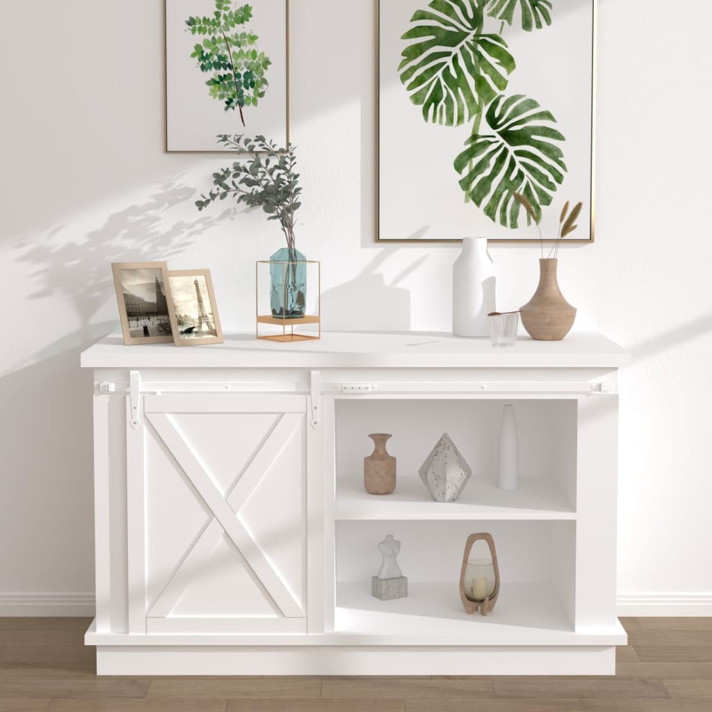 Ophangset voor minischuifdeur 122 cm koolstofstaal wit is nu te koop bij PeponiXL, paradijselijk wonen!