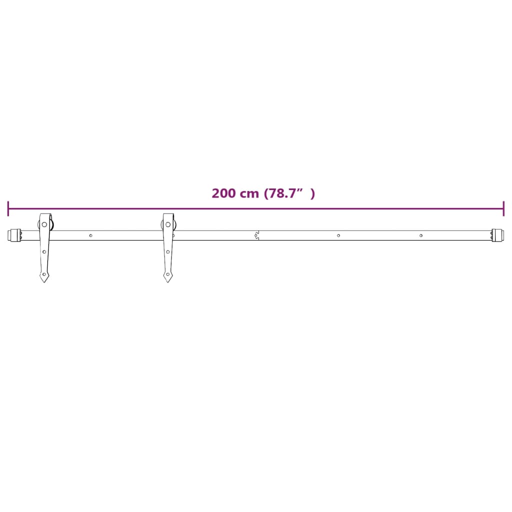 Beslagset voor schuifdeur 200 cm staal wit is nu te koop bij PeponiXL, paradijselijk wonen!