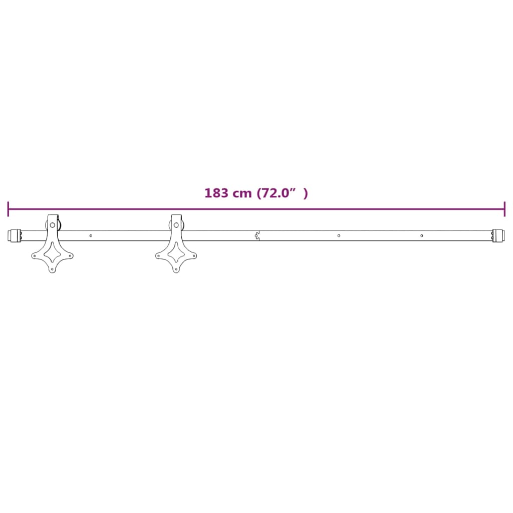 Beslagset voor schuifdeur 183 cm staal wit is nu te koop bij PeponiXL, paradijselijk wonen!