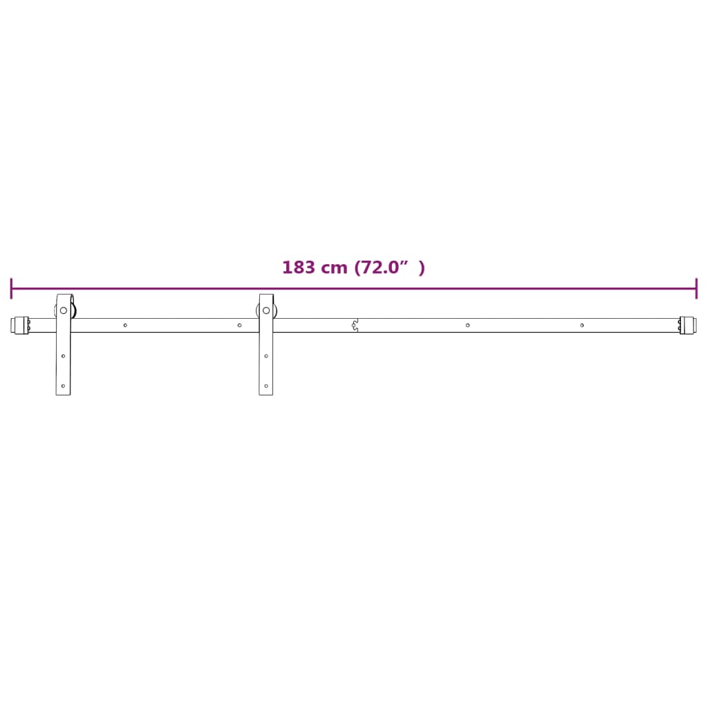 Beslagset voor schuifdeur 183 cm staal wit is nu te koop bij PeponiXL, paradijselijk wonen!