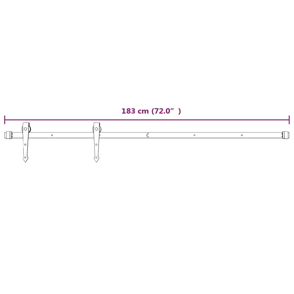 Beslagset voor schuifdeur 183 cm staal wit is nu te koop bij PeponiXL, paradijselijk wonen!