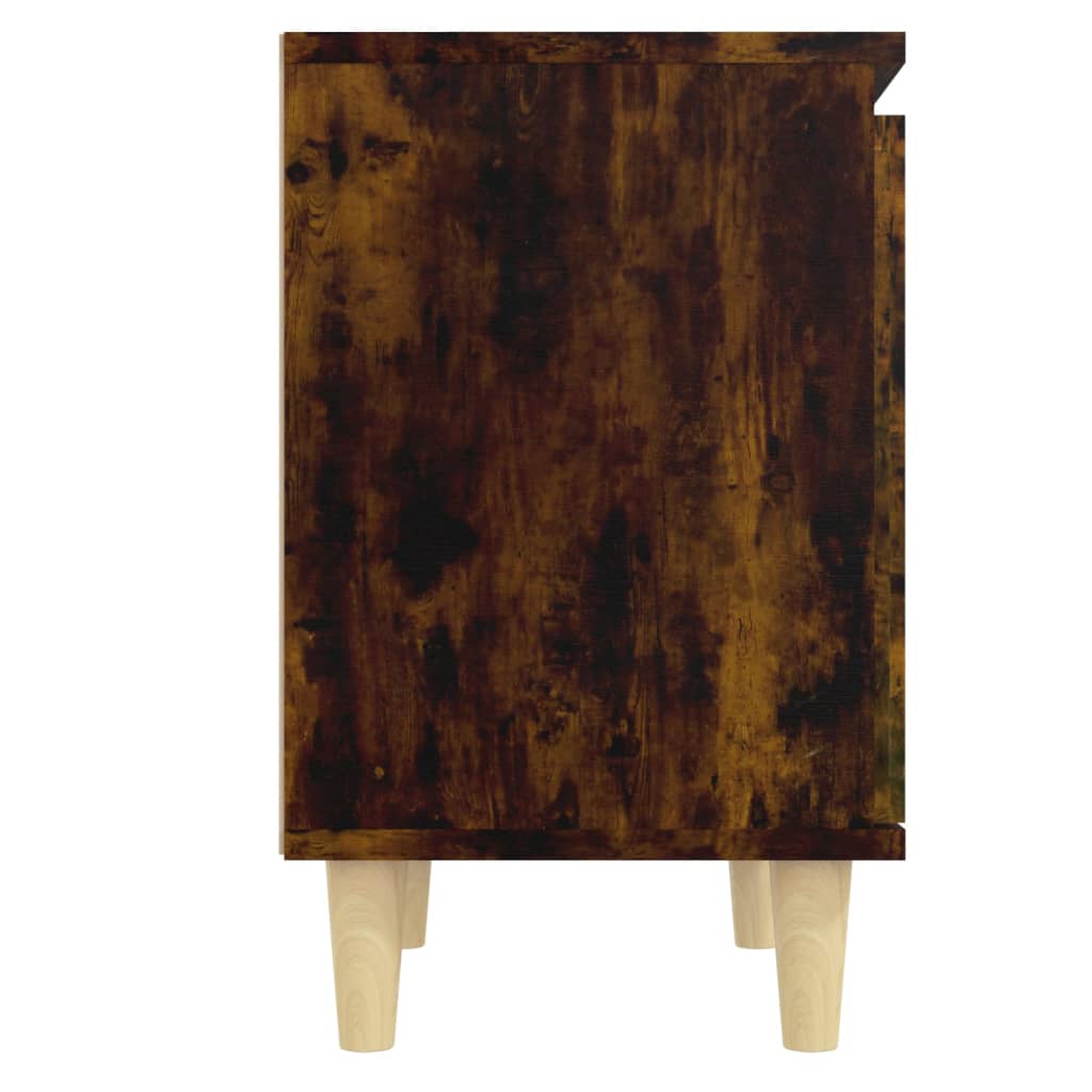 Nachtkastje met houten poten 40x30x50 cm gerookt eikenkleurig is nu te koop bij PeponiXL, paradijselijk wonen!