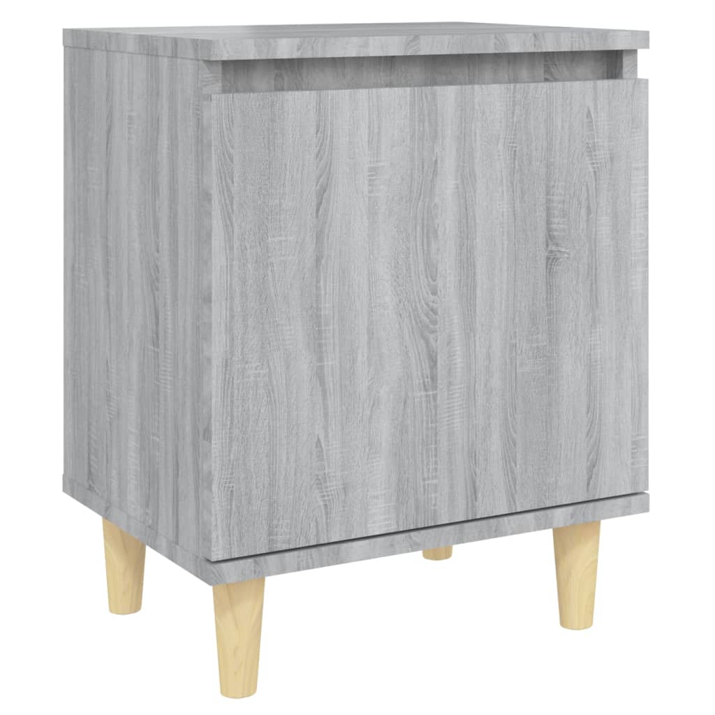 Nachtkastje met houten poten 40x30x50 cm grijs sonoma eiken is nu te koop bij PeponiXL, paradijselijk wonen!