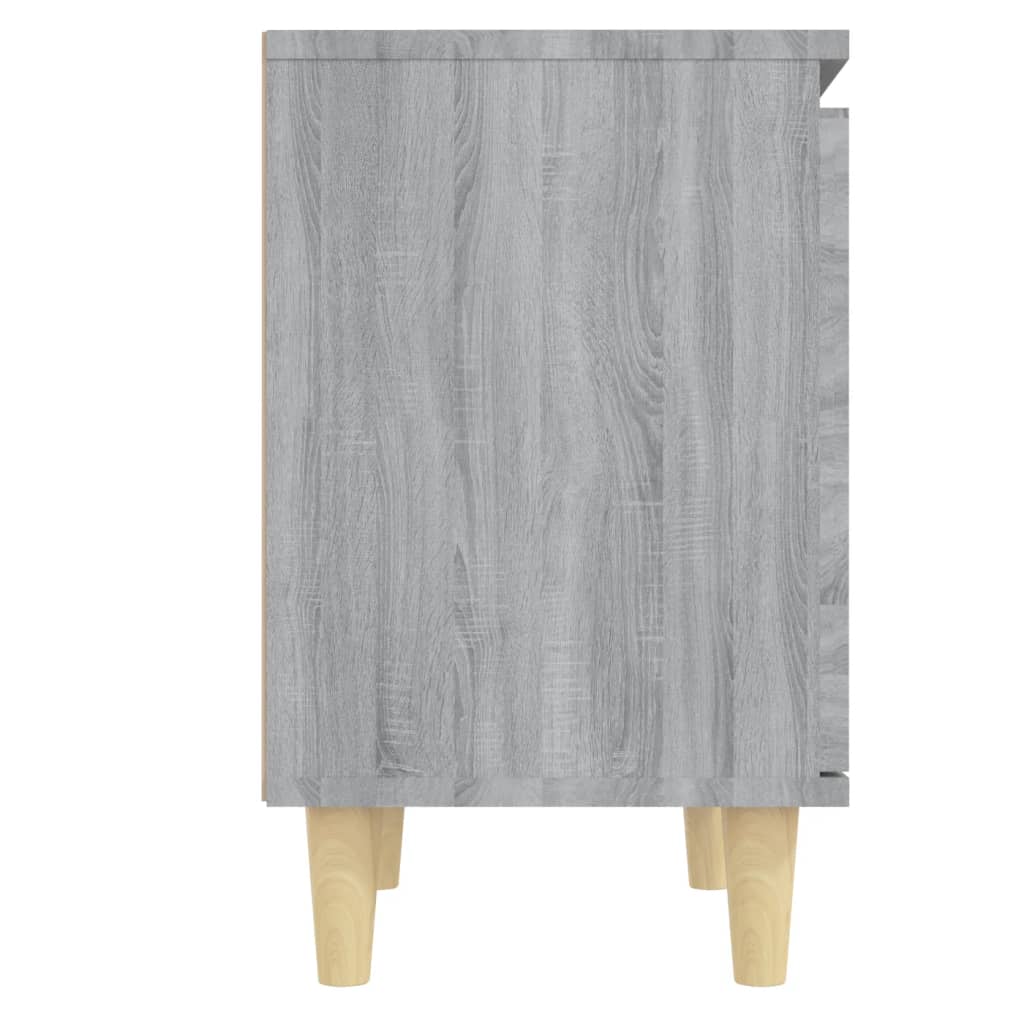Nachtkastje met houten poten 40x30x50 cm grijs sonoma eiken is nu te koop bij PeponiXL, paradijselijk wonen!