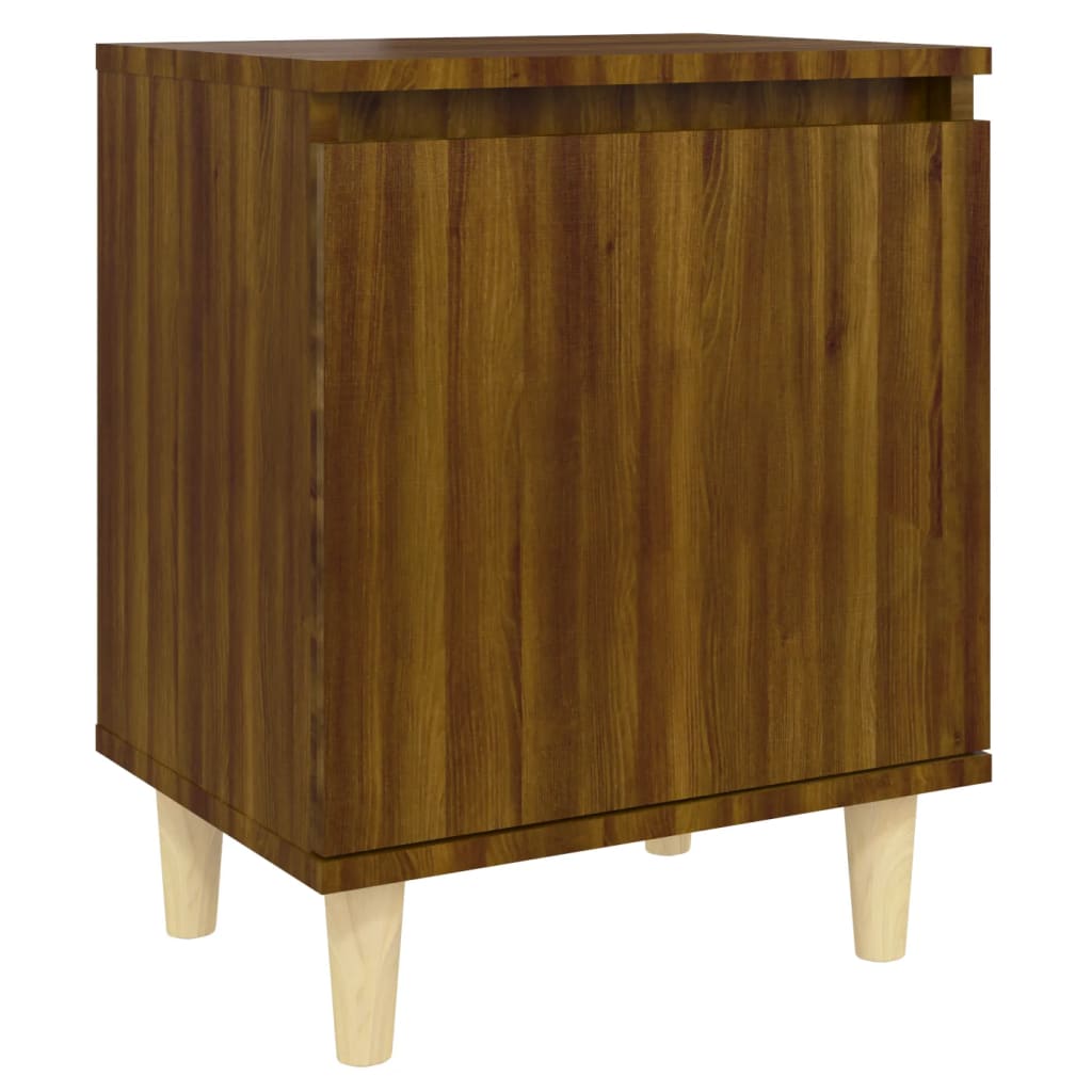 Nachtkastje met houten poten 40x30x50 cm bruin eikenkleur is nu te koop bij PeponiXL, paradijselijk wonen!