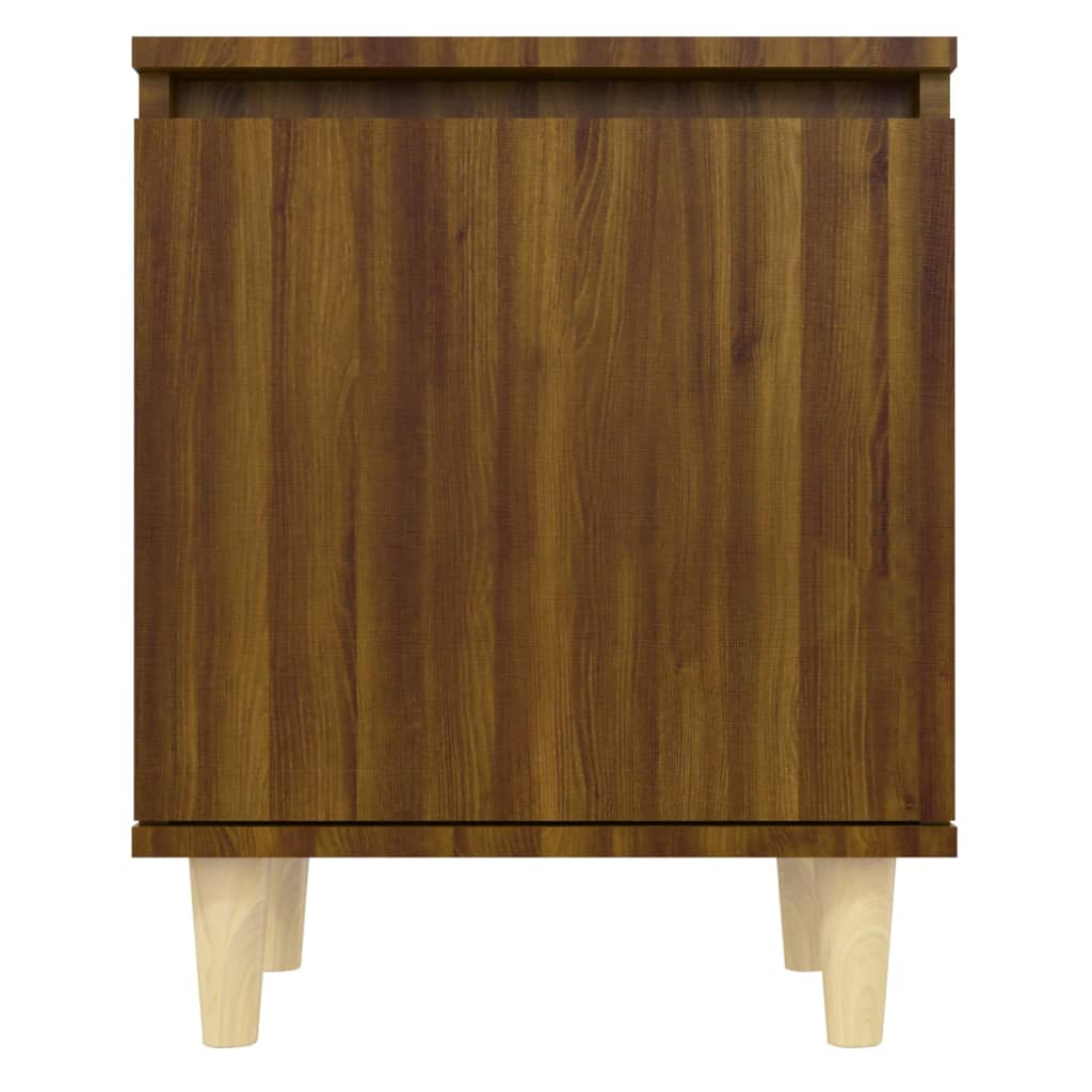 Nachtkastjes 2 st met houten poten 40x30x50 cm bruin eikenkleur is nu te koop bij PeponiXL, paradijselijk wonen!