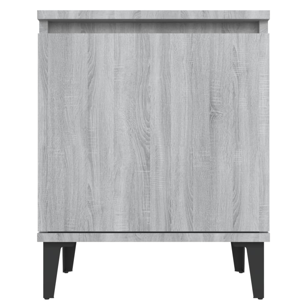 Nachtkastjes met metalen poten 40x30x50 cm grijs sonoma eiken is nu te koop bij PeponiXL, paradijselijk wonen!