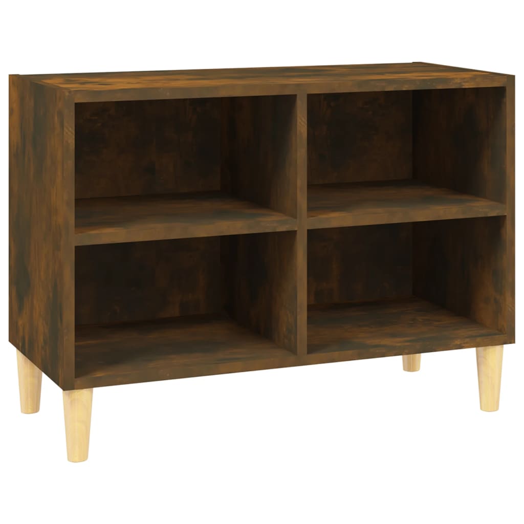 Tv-meubel met houten poten 69,5x30x50 cm gerookt eikenkleurig is nu te koop bij PeponiXL, paradijselijk wonen!