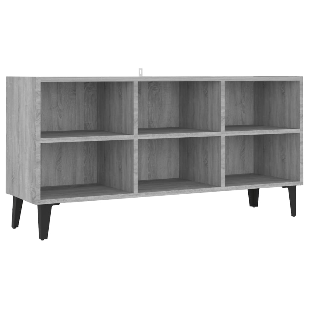 Tv-meubel met metalen poten 103,5x30x50 cm grijs sonoma eiken is nu te koop bij PeponiXL, paradijselijk wonen!