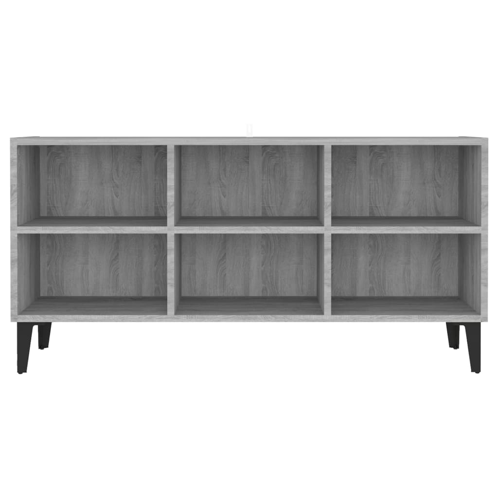 Tv-meubel met metalen poten 103,5x30x50 cm grijs sonoma eiken is nu te koop bij PeponiXL, paradijselijk wonen!