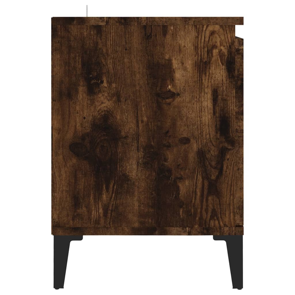 Tv-meubel met metalen poten 103,5x35x50 cm gerookt eikenkleurig is nu te koop bij PeponiXL, paradijselijk wonen!