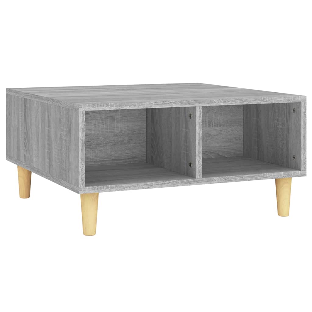 Salontafel 60x60x30 cm bewerkt hout grijs sonoma eikenkleurig is nu te koop bij PeponiXL, paradijselijk wonen!