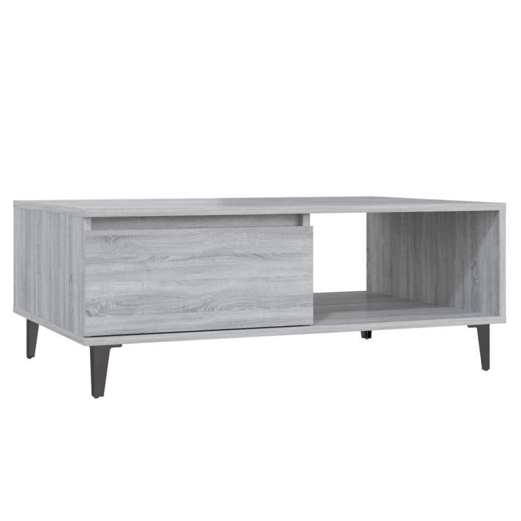 Salontafel 90x60x35 cm bewerkt hout grijs sonoma eikenkleurig is nu te koop bij PeponiXL, paradijselijk wonen!