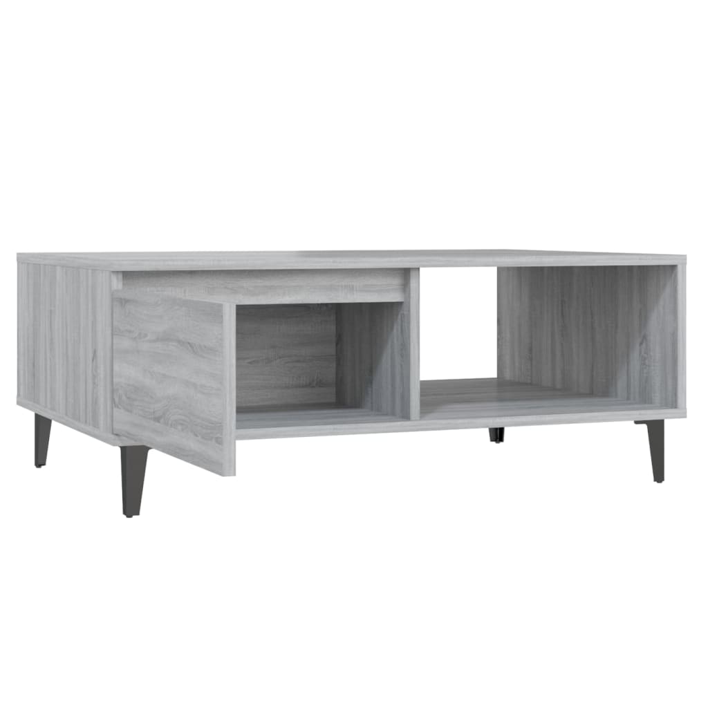 Salontafel 90x60x35 cm bewerkt hout grijs sonoma eikenkleurig is nu te koop bij PeponiXL, paradijselijk wonen!