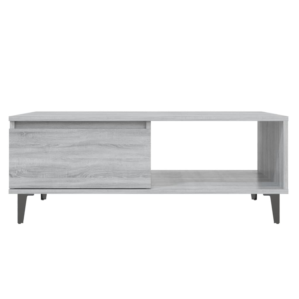 Salontafel 90x60x35 cm bewerkt hout grijs sonoma eikenkleurig is nu te koop bij PeponiXL, paradijselijk wonen!