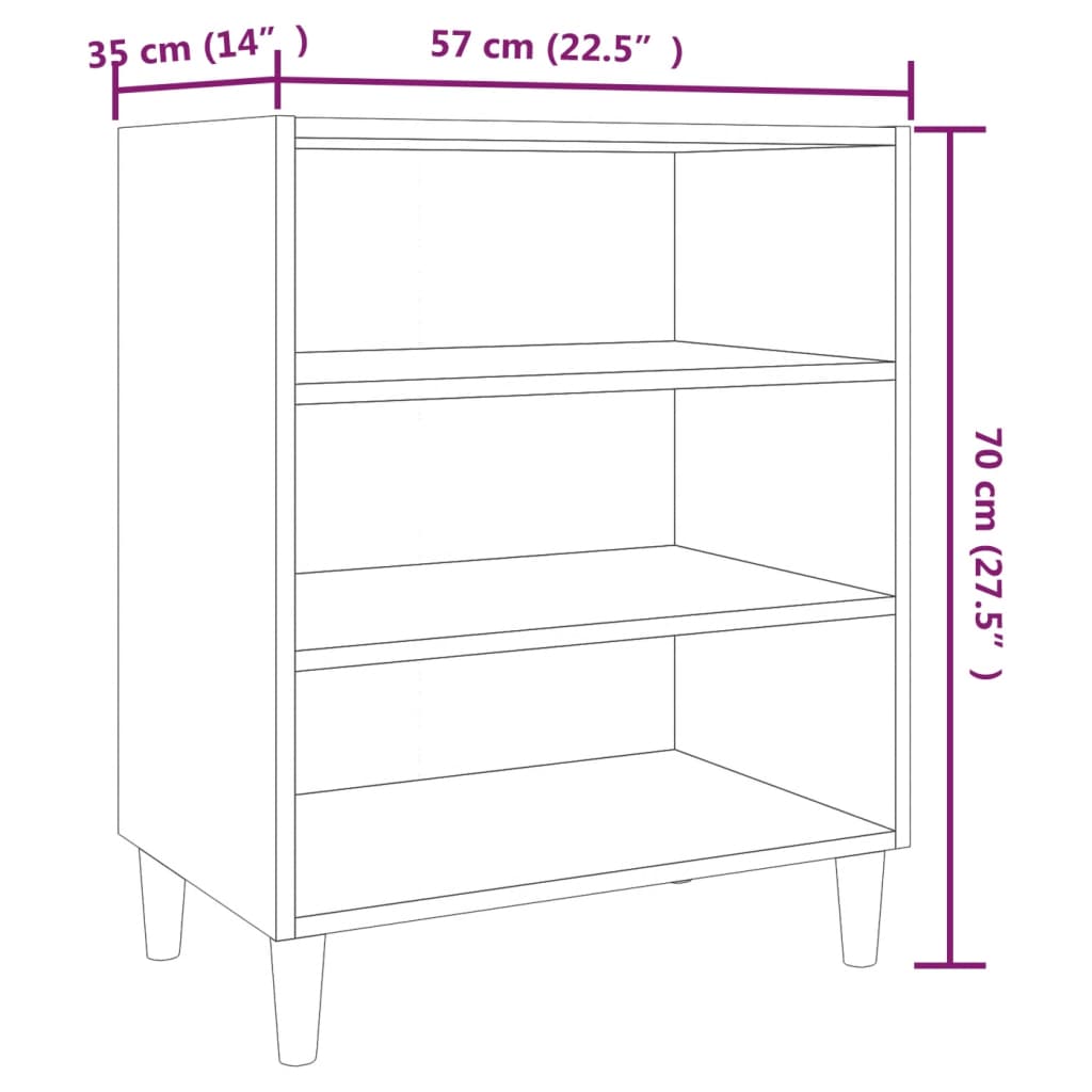 Dressoir 57x35x70 cm spaanplaat bruin eikenkleur is nu te koop bij PeponiXL, paradijselijk wonen!