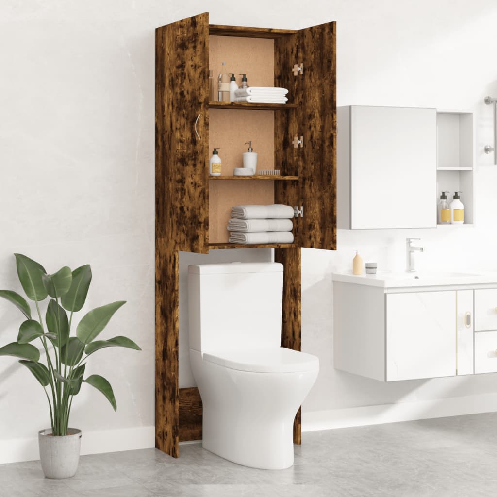 Wasmachinekast 64x25,5x190 cm gerookt eikenkleurig is nu te koop bij PeponiXL, paradijselijk wonen!