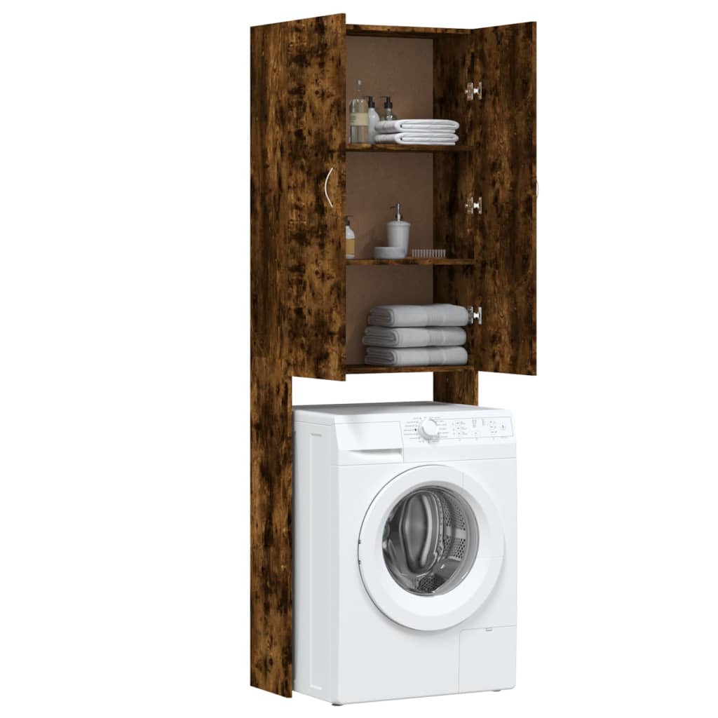 Wasmachinekast 64x25,5x190 cm gerookt eikenkleurig is nu te koop bij PeponiXL, paradijselijk wonen!