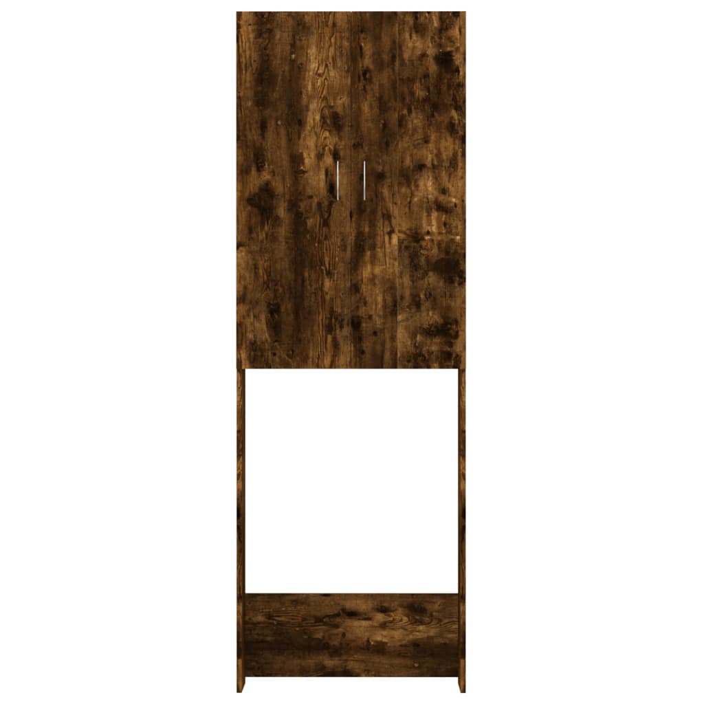 Wasmachinekast 64x25,5x190 cm gerookt eikenkleurig is nu te koop bij PeponiXL, paradijselijk wonen!