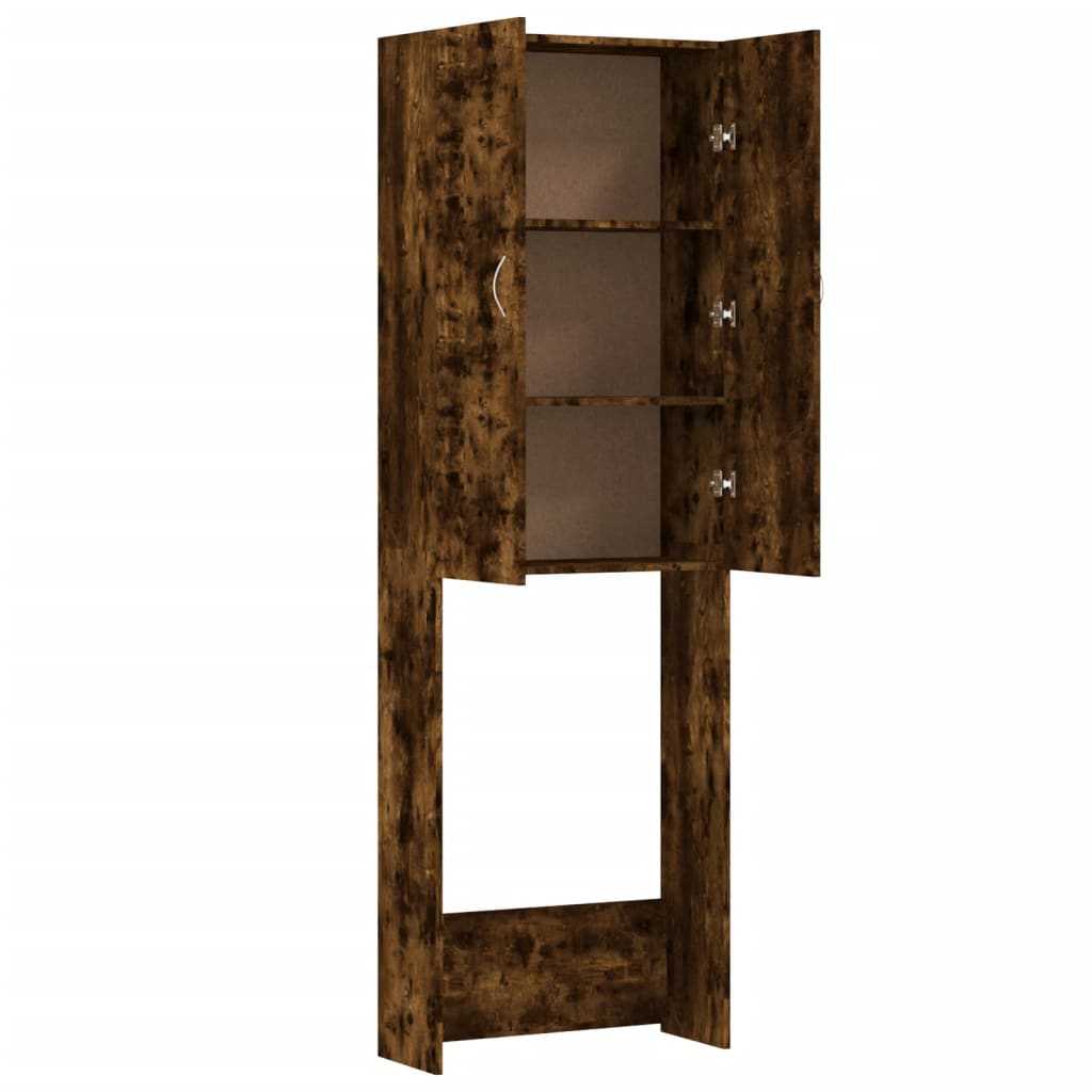 Wasmachinekast 64x25,5x190 cm gerookt eikenkleurig is nu te koop bij PeponiXL, paradijselijk wonen!