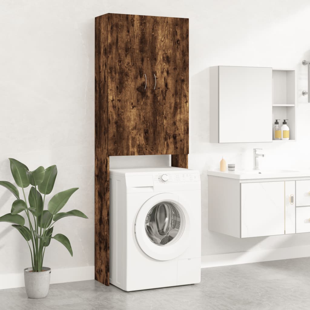 Wasmachinekast 64x25,5x190 cm gerookt eikenkleurig is nu te koop bij PeponiXL, paradijselijk wonen!