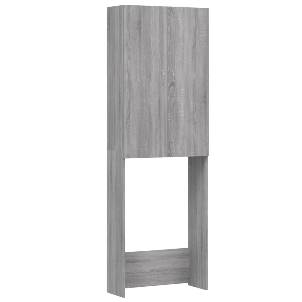 Wasmachinekast 64x25,5x190 cm grijs sonoma eikenkleurig is nu te koop bij PeponiXL, paradijselijk wonen!