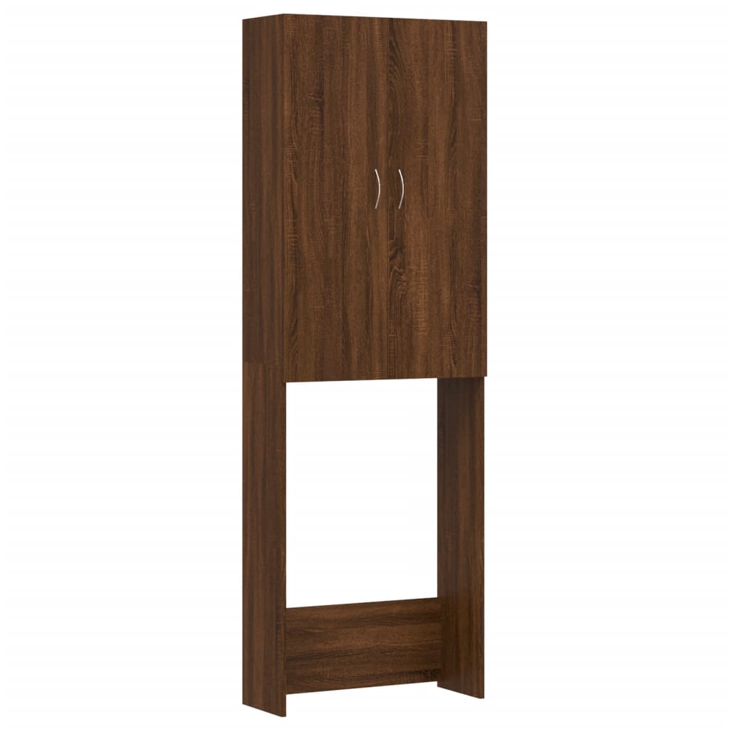 Wasmachinekast 64x25,5x190 cm bruin eikenkleur is nu te koop bij PeponiXL, paradijselijk wonen!
