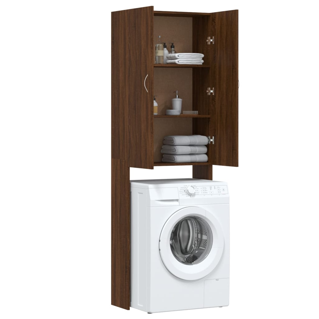 Wasmachinekast 64x25,5x190 cm bruin eikenkleur is nu te koop bij PeponiXL, paradijselijk wonen!