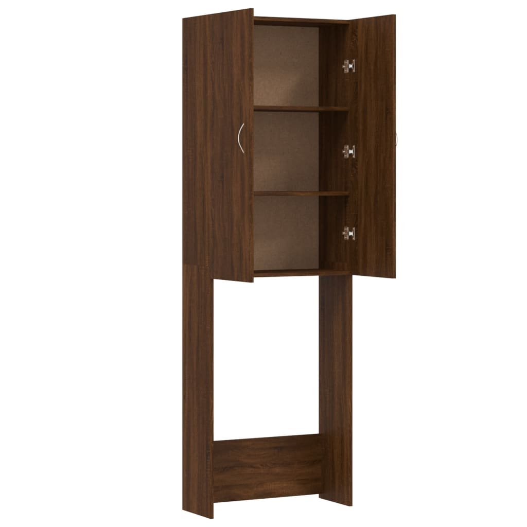 Wasmachinekast 64x25,5x190 cm bruin eikenkleur is nu te koop bij PeponiXL, paradijselijk wonen!