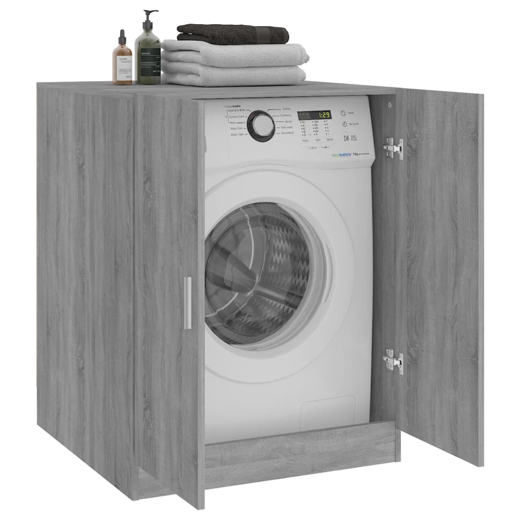Wasmachinekast 71x71,5x91,5 cm grijs sonoma eikenkleurig is nu te koop bij PeponiXL, paradijselijk wonen!