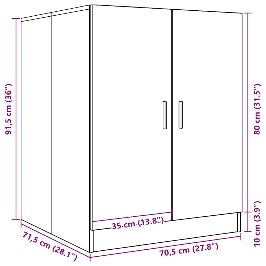 Wasmachinekast 71x71,5x91,5 cm grijs sonoma eikenkleurig is nu te koop bij PeponiXL, paradijselijk wonen!