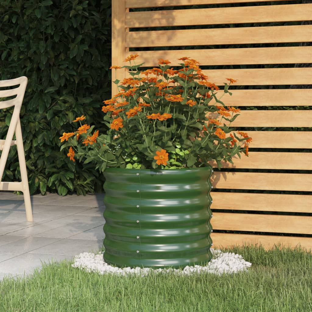 Plantenbak 40x40x36 cm gegalvaniseerd staal groen is nu te koop bij PeponiXL, paradijselijk wonen!