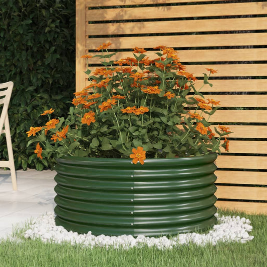Plantenbak 80x80x36 cm gegalvaniseerd staal groen is nu te koop bij PeponiXL, paradijselijk wonen!