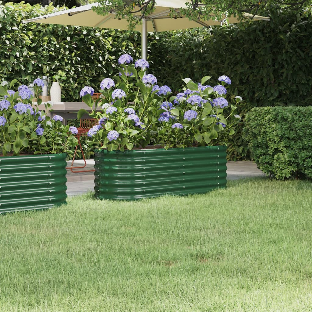 Plantenbak 114x40x36 cm gegalvaniseerd staal groen is nu te koop bij PeponiXL, paradijselijk wonen!