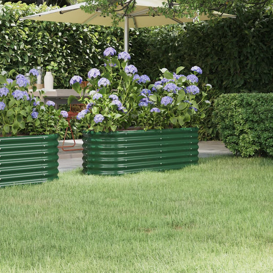 Plantenbak 114x40x36 cm gegalvaniseerd staal groen is nu te koop bij PeponiXL, paradijselijk wonen!