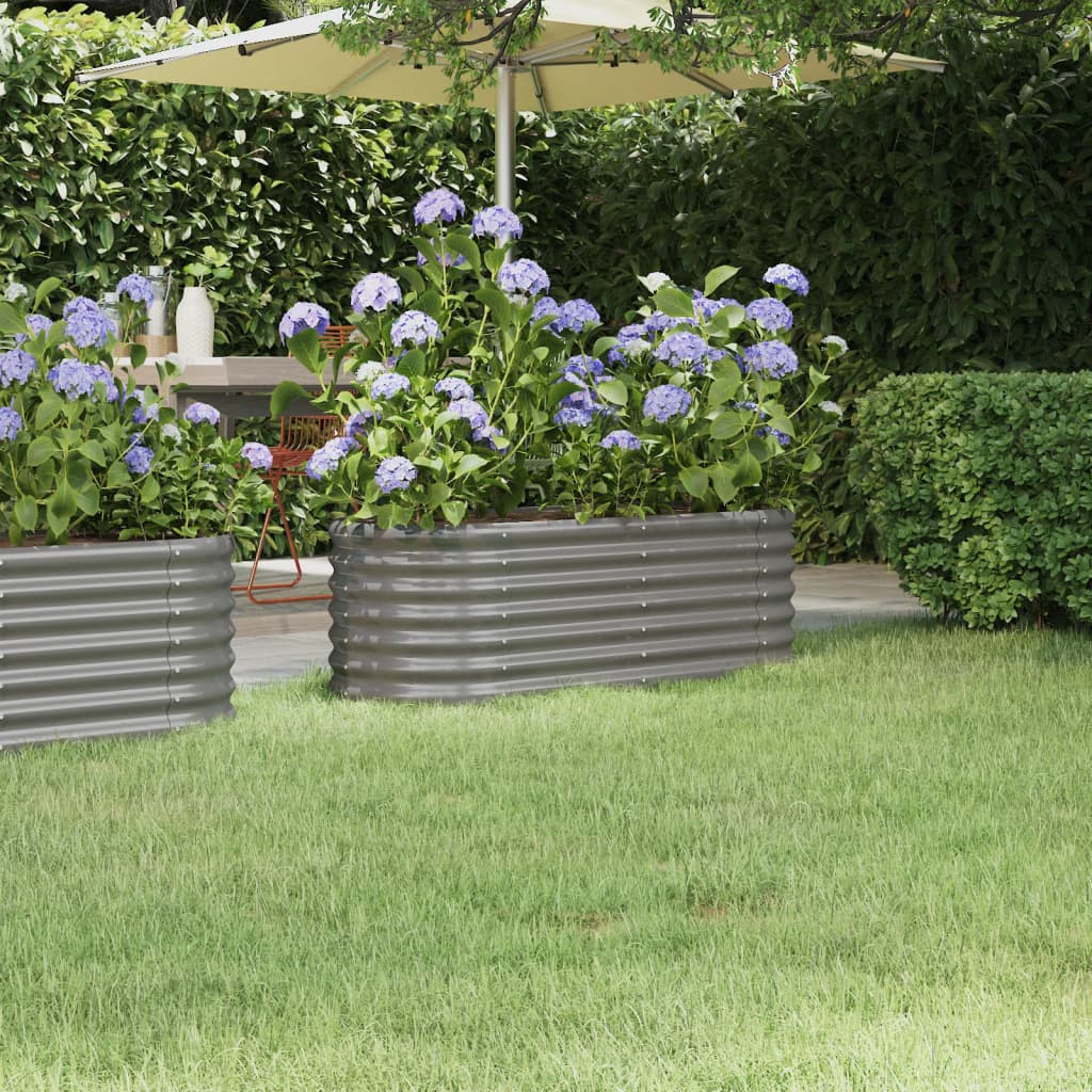 Plantenbak 114x40x36 cm gegalvaniseerd staal grijs is nu te koop bij PeponiXL, paradijselijk wonen!