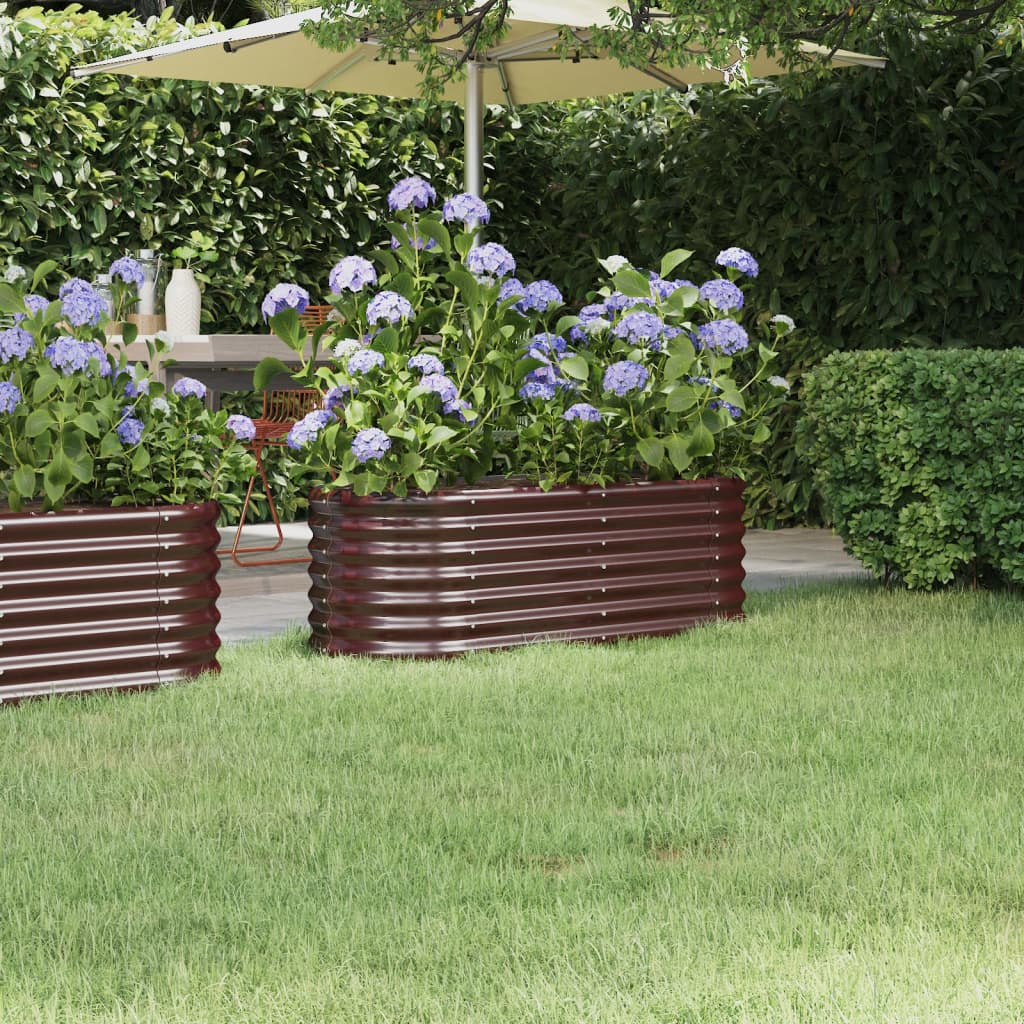 Plantenbak 114x40x36 cm gegalvaniseerd staal bruin is nu te koop bij PeponiXL, paradijselijk wonen!
