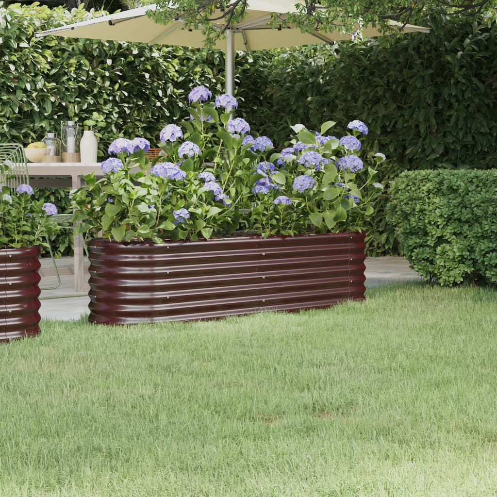 Plantenbak 152x40x36 cm gegalvaniseerd staal bruin is nu te koop bij PeponiXL, paradijselijk wonen!