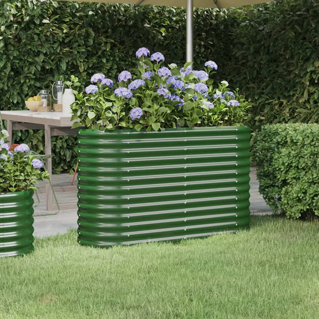 Plantenbak 114x40x68 cm gegalvaniseerd staal groen is nu te koop bij PeponiXL, paradijselijk wonen!