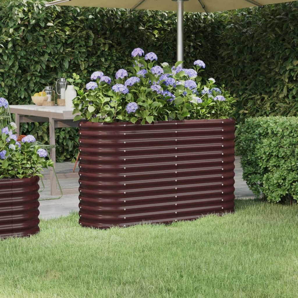Plantenbak 114x40x68 cm gegalvaniseerd staal bruin is nu te koop bij PeponiXL, paradijselijk wonen!