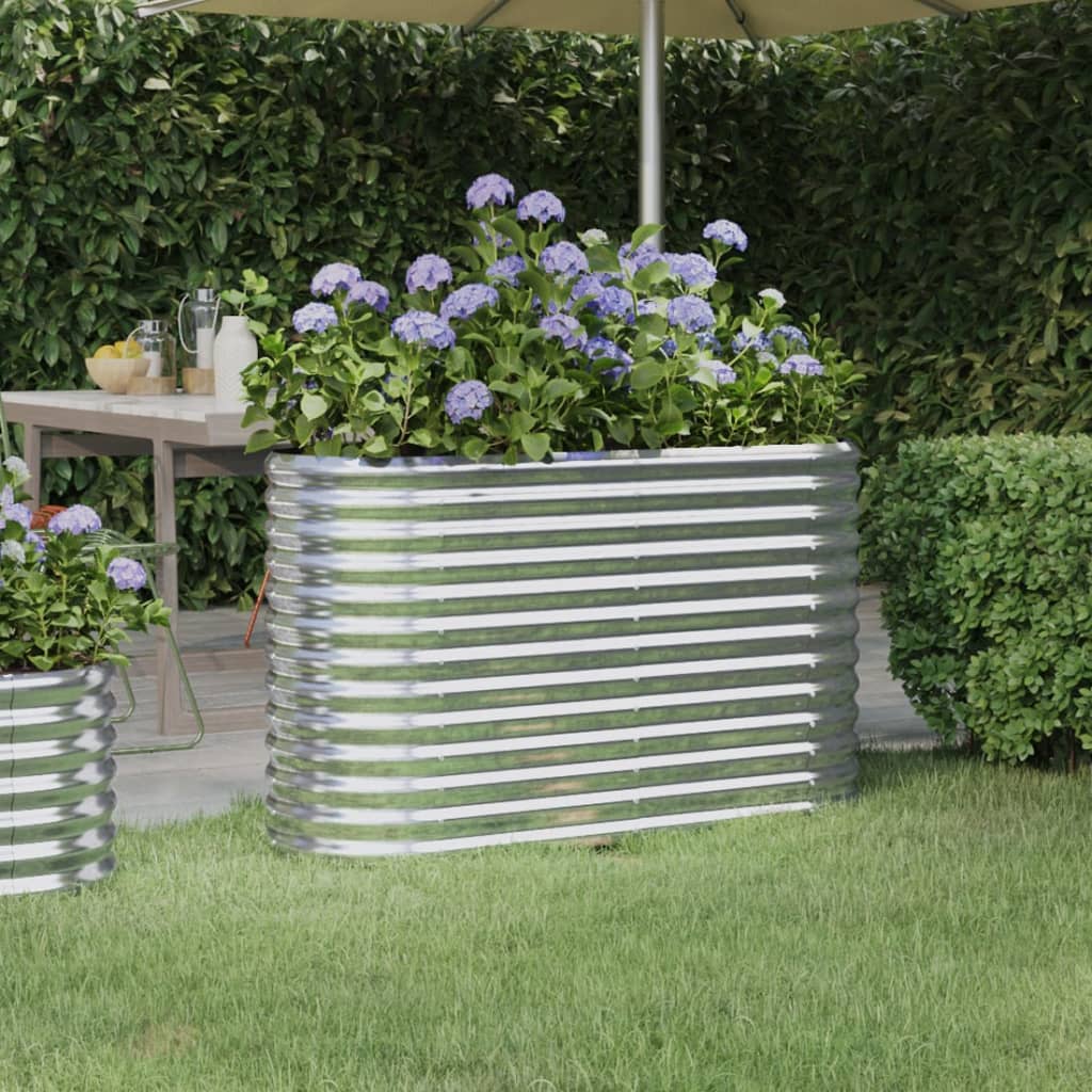 Plantenbak 114x40x68 cm gegalvaniseerd staal zilverkleurig is nu te koop bij PeponiXL, paradijselijk wonen!