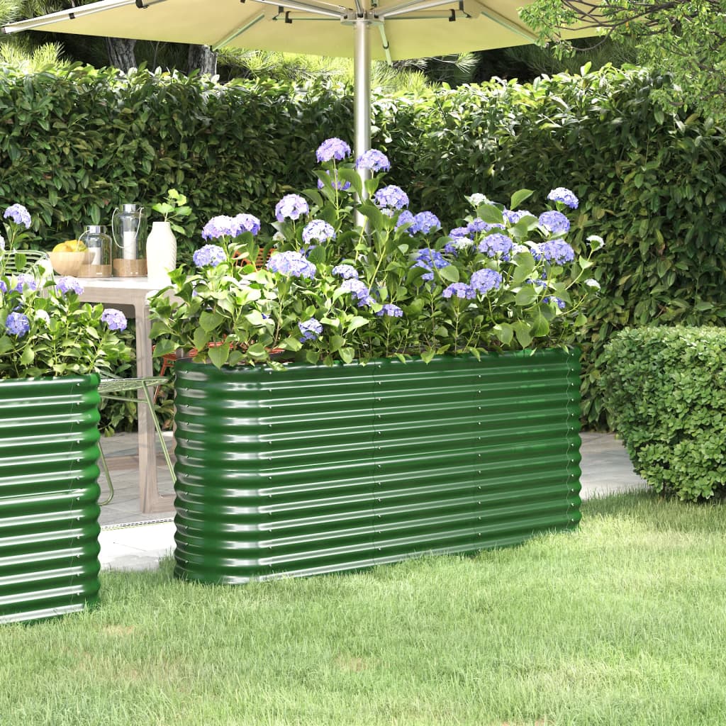 Plantenbak 152x40x68 cm gegalvaniseerd staal groen is nu te koop bij PeponiXL, paradijselijk wonen!