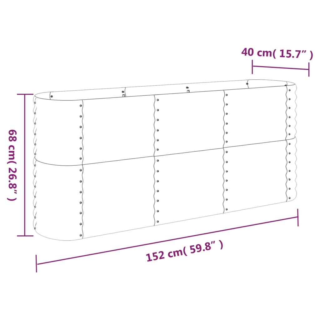 Plantenbak 152x40x68 cm gegalvaniseerd staal bruin is nu te koop bij PeponiXL, paradijselijk wonen!